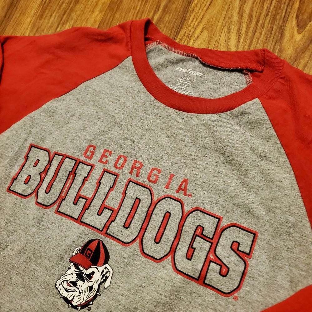 Georgia Bulldogs Shirt Men Adult Large Gray Long Sleeve Football Pro Edge‎